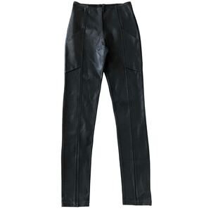 Minxx Leggings Faux Leather Black Pull On Pants Women’s Size Large